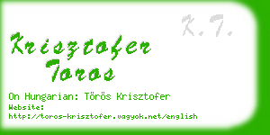 krisztofer toros business card