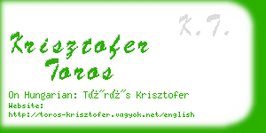 krisztofer toros business card